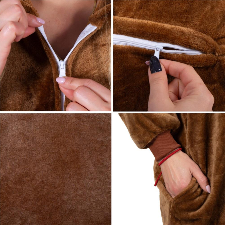 Pijama tip salopeta pentru adulti, model Ren, marime M [7]