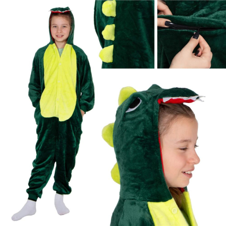 Pijama tip salopeta pentru copii, model Dragon, marime 110-120cm [16]