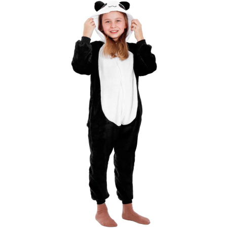 Pijama tip salopeta pentru copii, model panda, marime 125-140cm [29]