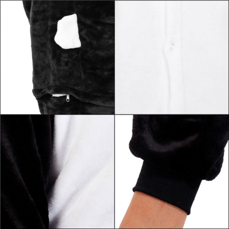 Pijama tip salopeta pentru copii, model panda, marime 125-140cm [19]