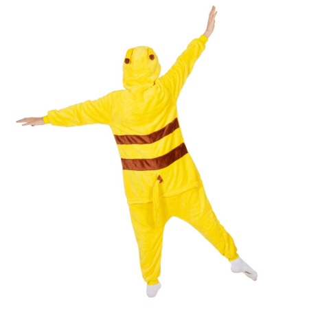 Pijama tip salopeta pentru copii, model Pikachu, marime 120-130 cm [25]
