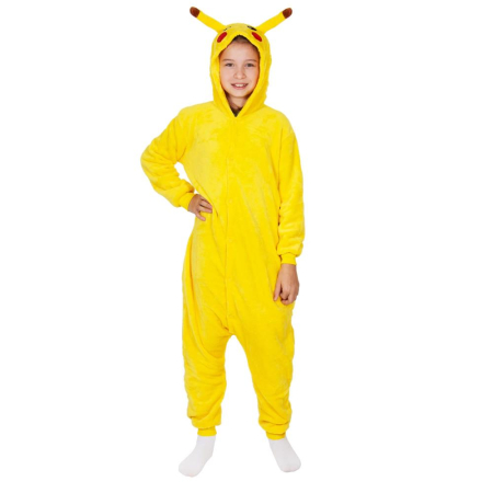 Disponibil livrare locker S - Pijama tip salopeta pentru copii, model Pikachu, marime 120-130 cm