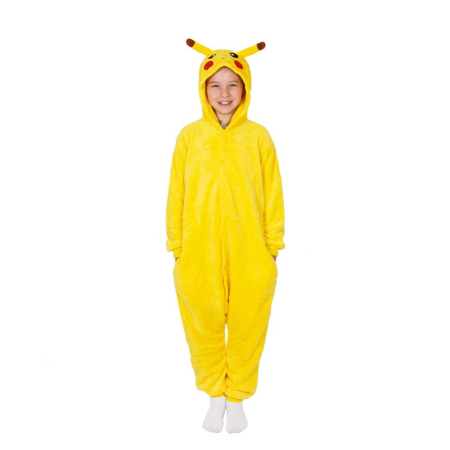 Pijama tip salopeta pentru copii, model Pikachu, marime 120-130 cm [12]