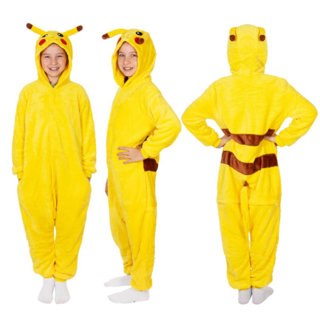 Pijama tip salopeta pentru copii, model Pikachu, marime 120-130 cm [1]