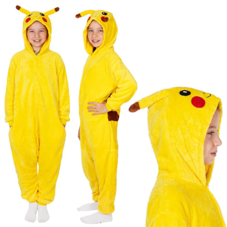 Pijama tip salopeta pentru copii, model Pikachu, marime 120-130 cm [19]