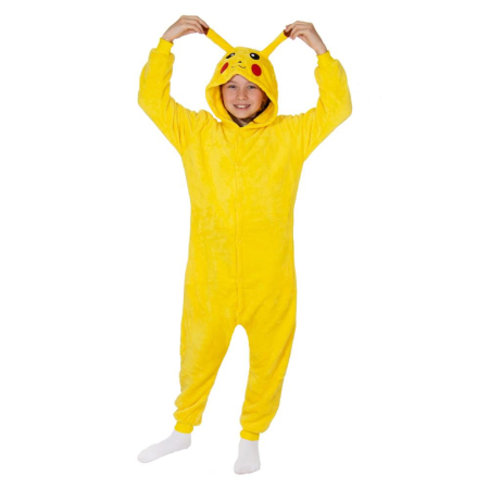 Pijama tip salopeta pentru copii, model Pikachu, marime 120-130 cm [29]