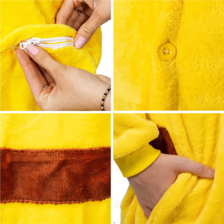 Pijama tip salopeta pentru copii, model Pikachu, marime 120-130 cm [14]