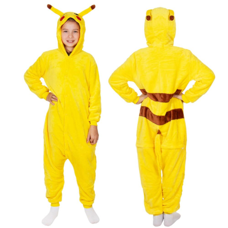 Pijama tip salopeta pentru copii, model Pikachu, marime 120-130 cm [2]