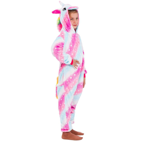 Pijama tip salopeta pentru copii, model unicorn, marime 130-140cm [2]