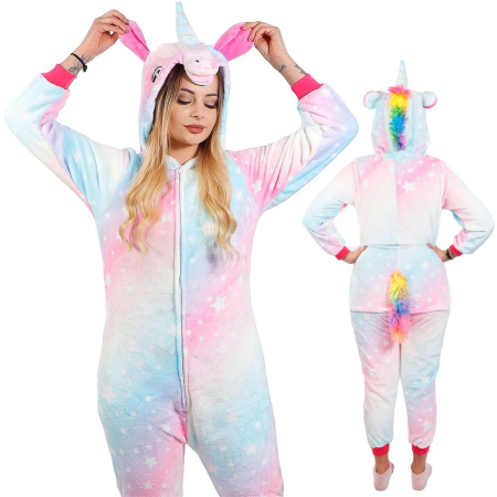 Pijama tip salopeta pentru dama, model unicorn, marime S [6]