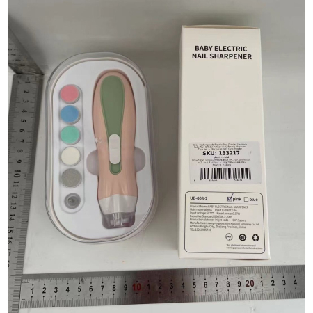 Pila Electrica, , pentru Copii si Bebelusi, din ABS, 6 Accesorii, cu Lumina LED, 9.5 x 6 x 17 cm, Verde/Roz [5]