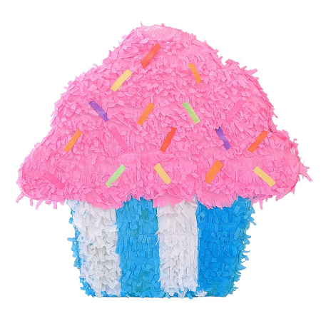 Pinata - Pinata Briosa CupCake pentru Petrecere, , din Hartie Creponata si Carton, Pinata pentru Petreceri, 45 x 35 x 10 cm, Roz
