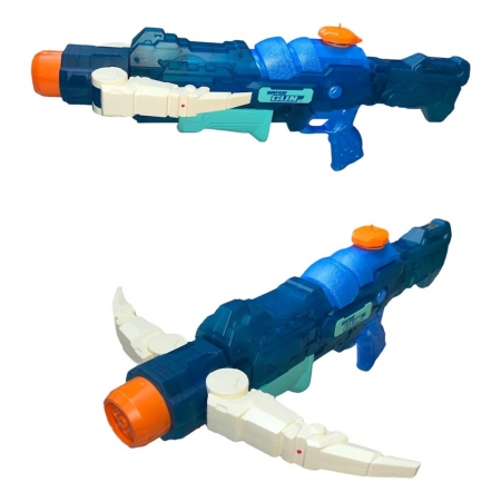 Pistol cu Apa, , +6 Ani, Rezervor 700 ml, 4 Moduri de Stropire, din Plastic, 56 x 37 x 23 cm, Albastru [1]