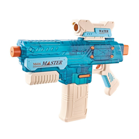 Pistol cu Apa Electric, , +6 Ani, Rezervor 500 ml, Incarcare USB, din Plastic, 43 x 5.5 x 30 cm, Albastru [4]