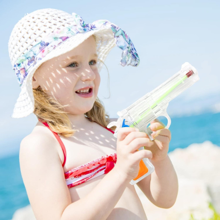 Pistol cu Apa, , pentru Copii, din Plastic, 16 x 5 x 2 cm, Transparent/Albastru [3]