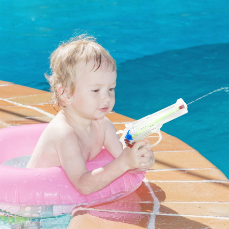 Pistol cu Apa, , pentru Copii, din Plastic, 16 x 5 x 2 cm, Transparent/Albastru [4]