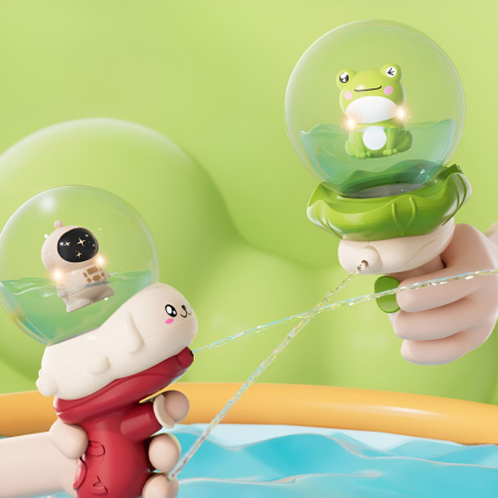 Pistol cu Apa pentru Copii, , Multifunctional, Capacitate 250 mL, Model Broscuta, 15.6x8x8.6 cm, ABS, Verde [2]