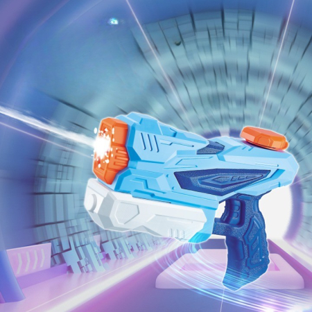 Pistol cu Apa pentru Copii, Rezervor, Pentru Piscina/Plaja, , 6ani+, 3 duze, Albastru, 300ML [5]