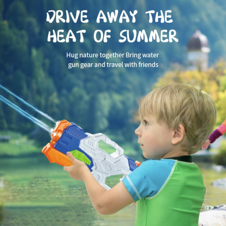 Pistol cu Apa pentru Copii, Rezervor, Pentru Piscina/Plaja, , 6ani+, 3 duze, Multicolor, 1000ML [1]
