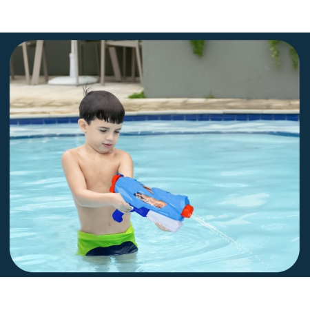 Pistol cu Apa pentru Copii, Rezervor, Pentru Piscina/Plaja, , 6ani+, 5 duze, Quick Fill, Albastru, 800ML [8]