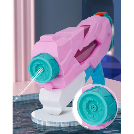 Pistol cu Apa pentru Copii, Rezervor, Pentru Piscina/Plaja, , 6ani+, 5 duze, Quick Fill, Roz, 800ML [2]