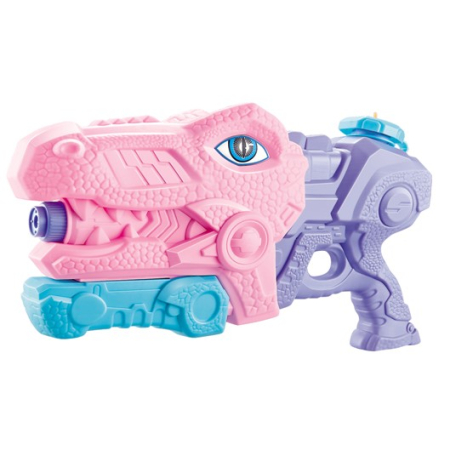 Pistoale cu apa - Pistol cu Apa pentru Copii, Rezervor, Pentru Piscina/Plaja, , 6ani+, Tiranozaur, 3 duze, Roz, 660ML