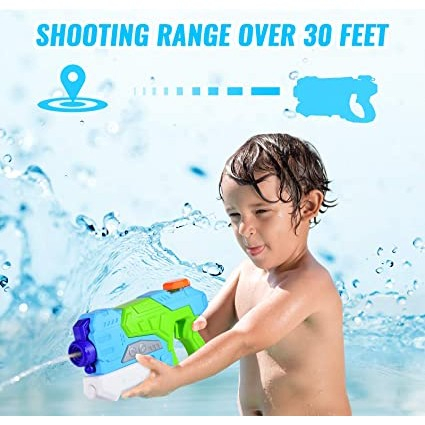 Pistol cu Apa pentru Copii, Rezervor, Pentru Piscina/Plaja, , 6ani+, Verde/Albastru, 550ML [2]