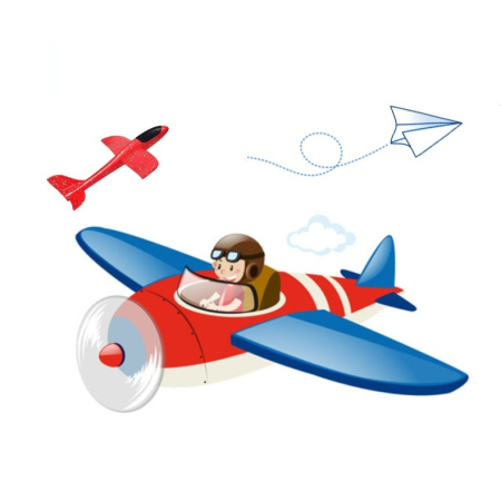 Pistol cu Lansator de Avion, , din Polistiren+Plastic, +3 Ani, Avion 24 cm, Lansare 10 m, Rosu/Albastru [3]