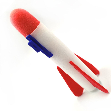 Pistol de Jucarie, , cu Lansator de Racheta, din Polistiren/Plastic, Lumina LED, +3 Ani, Albastru/Rosu [2]