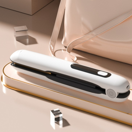 Placa de Par fara Fir, , Adaptor Tip C, 4 Trepte de Temperatura, Tensiune 5V, Capacitate Baterie 5000 mAh, Indreptat, Ondulat, 23.5x3.3x4.5 cm, Alb [4]