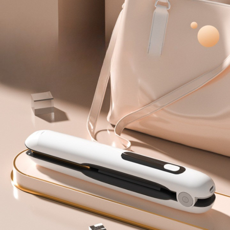 Placa de Par fara Fir, , Adaptor Tip C, 4 Trepte de Temperatura, Tensiune 5V, Capacitate Baterie 5000 mAh, Indreptat, Ondulat, 23.5x3.3x4.5 cm, Alb [1]