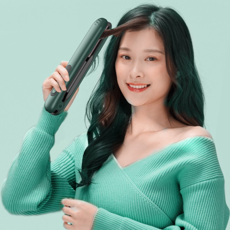 Placa de Par fara Fir, , Adaptor Tip C, 4 Trepte de Temperatura, Tensiune 5V, Capacitate Baterie 5000 mAh, Indreptat, Ondulat, 23.5x3.3x4.5 cm, Verde [9]