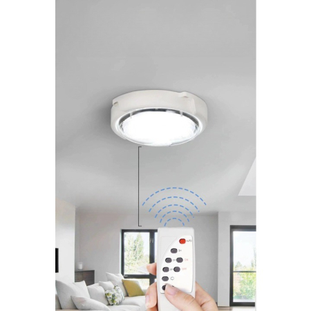 Plafoniera solara , 300 W, diametru 360 MM, cu telecomanda, Lungime prelungitor: 4.6 m, alb rece [2]