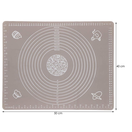 Plansa din silicon alimentar de framantat aluat, rezistenta la temperaturi ridicate, 50x40cm, gri [8]