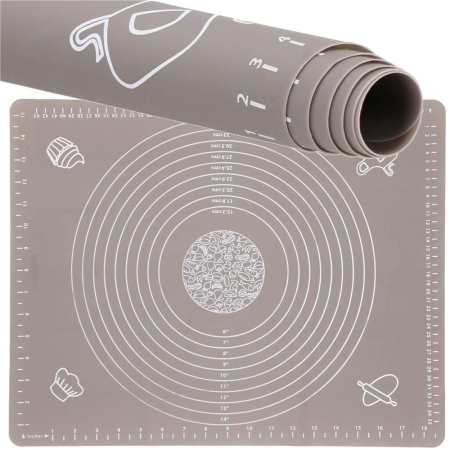 Plansa din silicon alimentar de framantat aluat, rezistenta la temperaturi ridicate, 50x40cm, gri [6]