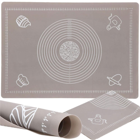 Plansa din silicon alimentar de framantat aluat, rezistenta la temperaturi ridicate, 65x45cm, gri [4]