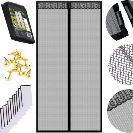 Plasa anti-insecte, cu inchidere magnetica, latime 100cm, inaltime 210cm, negru [1]