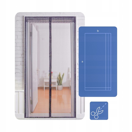 Plasa anti-insecte, cu inchidere magnetica, latime 80-100cm, inaltime 210-220cm, gri [2]