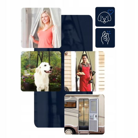 Plasa anti-insecte, cu inchidere magnetica, latime 80-100cm, inaltime 210-220cm, negru [1]