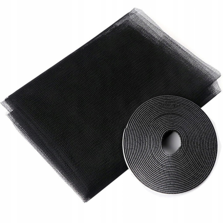 Plasa anti-insecte, pentru geam, fixare scai, dimensiune ajustabila, 130x150cm, negru [6]