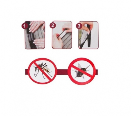 Plasa cu Magnet pentru Fereastra impotriva Tantarilor, Mustelor si a Insectelor Zburatoare, 120 x 120cm, Negru [5]