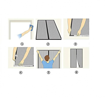 Plasa cu Magnet pentru Fereastra impotriva Tantarilor si a Insectelor Zburatoare, 120 x 120cm, Alb [2]