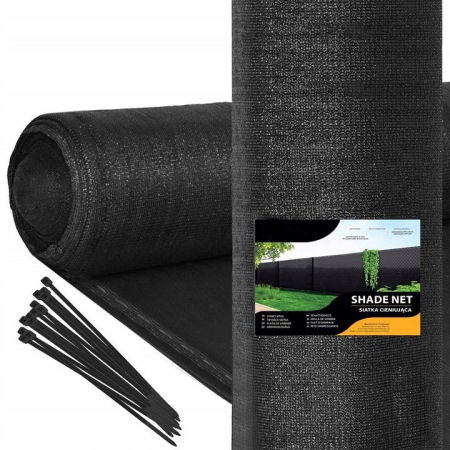 Plasa umbrire si intimitate pentru gard, 1.5m latime, 25m lungime, 140g densitate, negru [8]