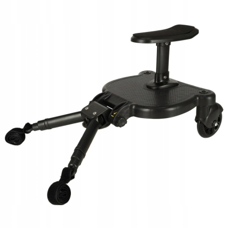 Biciclete copii - Platforma pentru carucior 55x33x36 cm, cu sezut pentru al doilea copil, montaj rapid, compatibilitate universala, neagra