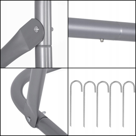 Poarta de fotbal din otel, 170x240cm, profil 32mm, cu elemente de fixare [5]