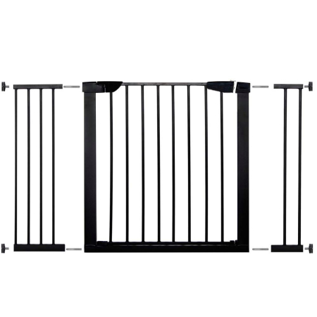 SISTEME SIGURANTA COPII - Poarta de siguranta Safety Gate pentru scari, ajustabila 117-124 cm, din otel, neagra