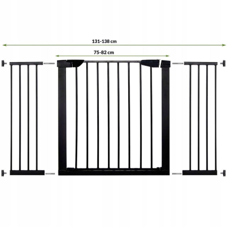 Poarta de siguranta Safety Gate pentru scari, ajustabila 131-138 cm, din otel, neagra [2]