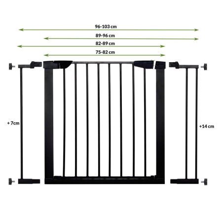 Poarta de siguranta Safety Gate pentru scari, ajustabila 83-89 cm, din otel, neagra [5]