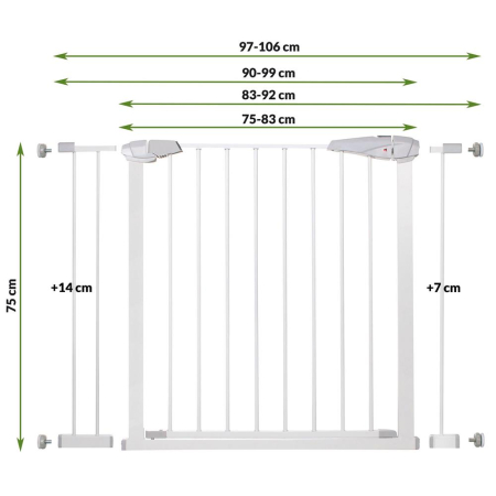 Poarta de siguranta Safety Gate pentru scari, ajustabila 97-106 cm, din otel, alba [7]