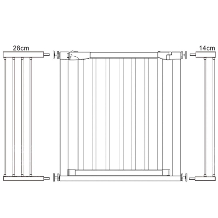 Poarta de siguranta Safety Gate pentru scari, ajustabila, din lemn cu structura otel, 117-124cm, negru maro [2]